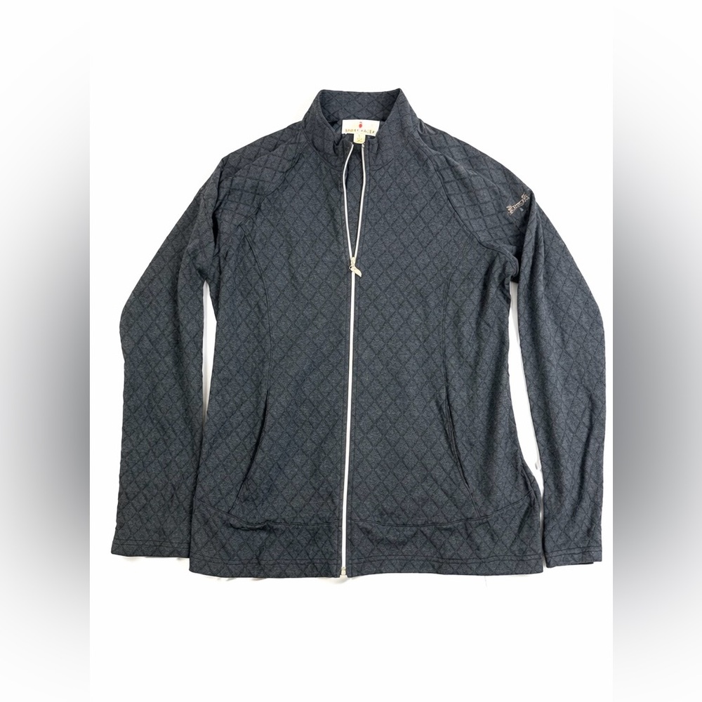Sport Haley Women’s Quilted Zip Jacket L Gray Owl Pull Stretch Activewear - Picture 2 of 12
